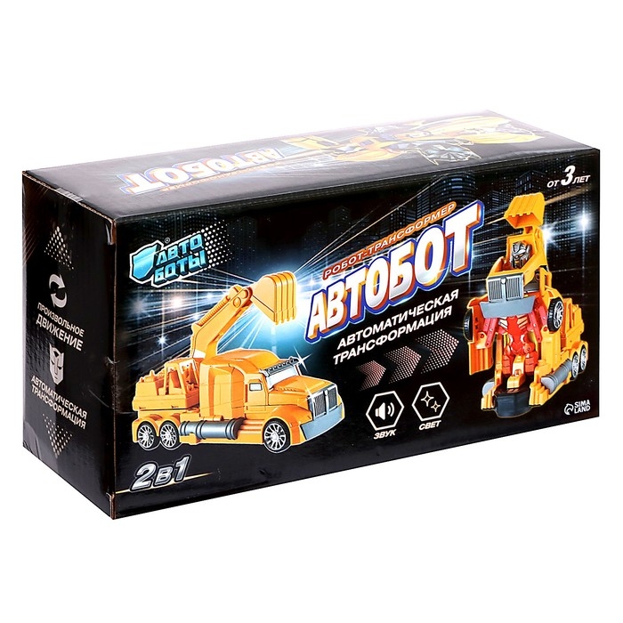 Робот-игрушка «Автоэкскаватор», трансформируется, световые эффекты, русская озвучка, работает от батареек