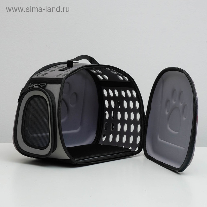 Складная сумка-переноска с отдельным входом, материал EVA, 43,5 х 28 х 33 см, серая Складная сумка-переноска с отдельным входом, материал EVA, 43,5 х 28 х 33 см, серая