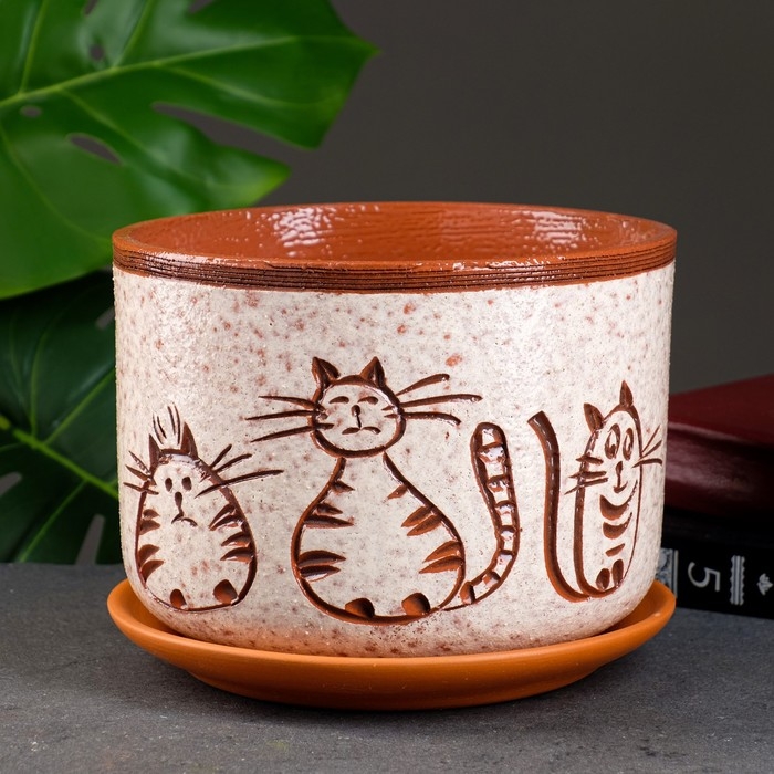 Горшок цветочный Горшок цветочный "Атлант" котики 3 л