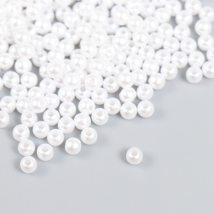 Бусины для творчества Бусины для творчества "Жемчуг" набор белый d=0,4 см 20 гр