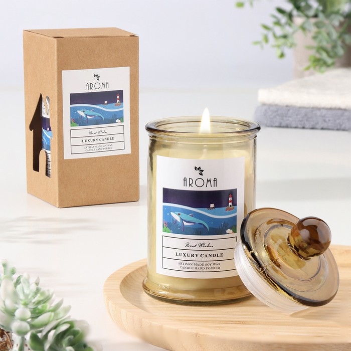 Свеча ароматическая в банке   Свеча ароматическая в банке  "Эвкалипт", 40ч, 95 гр, в коробке