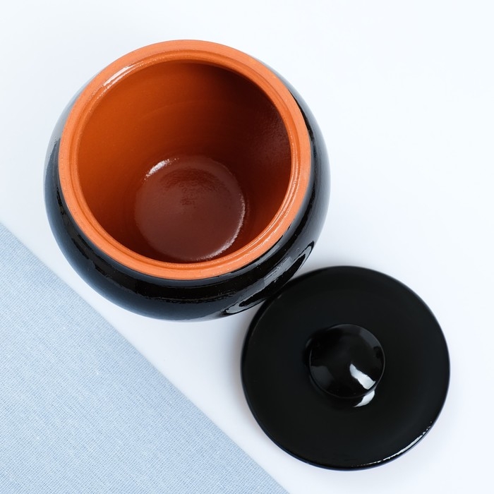 Горшочек под жаркое с крышкой  Горшочек под жаркое с крышкой "Вятский" 0,9л, черный