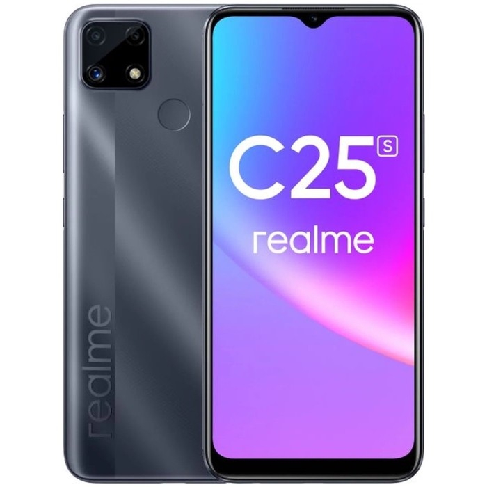 Смартфон Realme C25S, 6.5 Смартфон Realme C25S, 6.5", LCD, 2 sim, 4 Гб, 128 Гб, 48 Мп, 8 Мп, 6000 мАч, NFC, серый