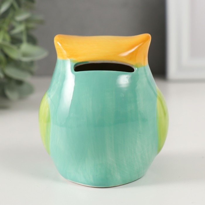 Копилка керамика  Копилка керамика "Яркий совёнок в горошек" 7,5х7,5х9 см