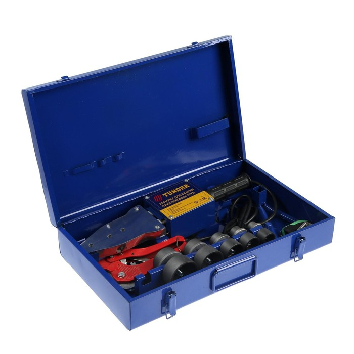 Аппарат для сварки пластиковых труб ТУНДРА, 1000/2000 Вт, комплект насадок 20-50 мм, 50-300° Аппарат для сварки пластиковых труб ТУНДРА, 1000/2000 Вт, комплект насадок 20-50 мм, 50-300°