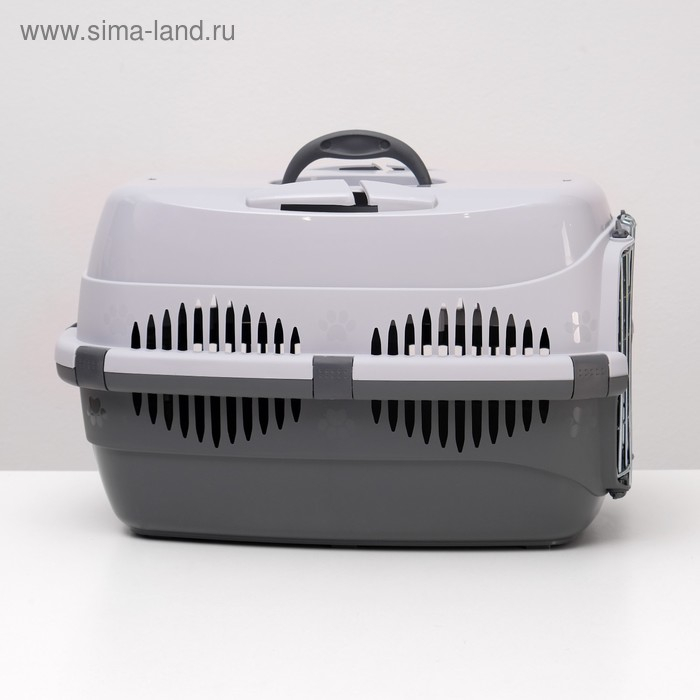 Переноска для животных до 12 кг  Переноска для животных до 12 кг "Пижон" 49х33х32см, металлическая дверь, серая