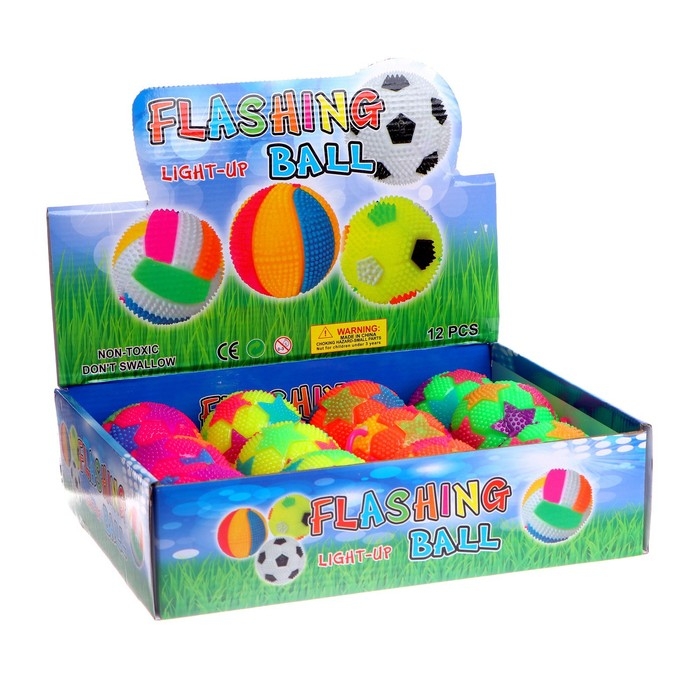 Мяч «Звёздочки», световой, с пищалкой, цвета МИКС Мяч «Звёздочки», световой, с пищалкой, цвета МИКС