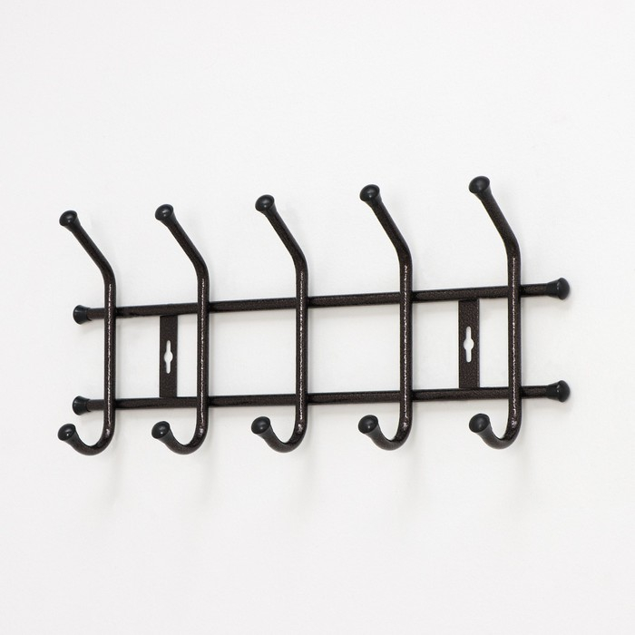 Вешалка настенная на 5 крючков, 48×21,5 см, цвет медный антик Вешалка настенная на 5 крючков, 48×21,5 см, цвет медный антик