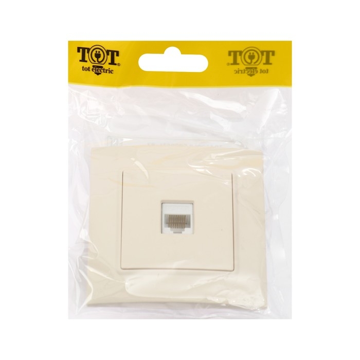Розетка компьютерная одноместная TOT Elegant, скрытая, бежевая Розетка компьютерная одноместная TOT Elegant, скрытая, бежевая