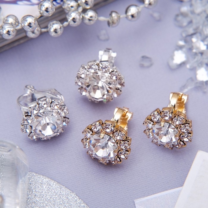 Клипсы &laquo;Грация&raquo; яркий блеск, цвет МИКС