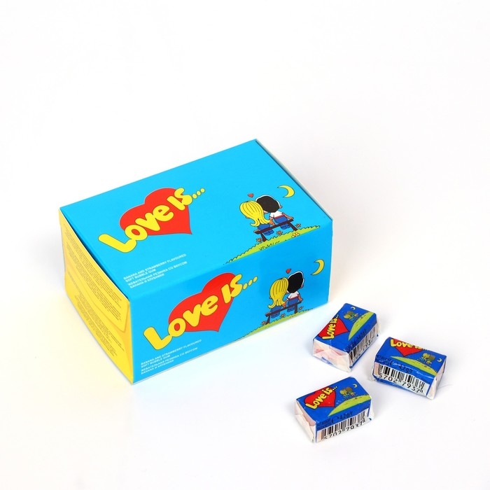 Жевательная резинка Love is, Банан клубника, 4.2 г, 20 шт Жевательная резинка Love is, Банан клубника, 4.2 г, 20 шт