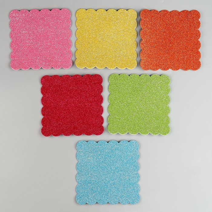 Набор наклеек из EVA  Набор наклеек из EVA "Квадрат", 6 шт, цвет МИКС