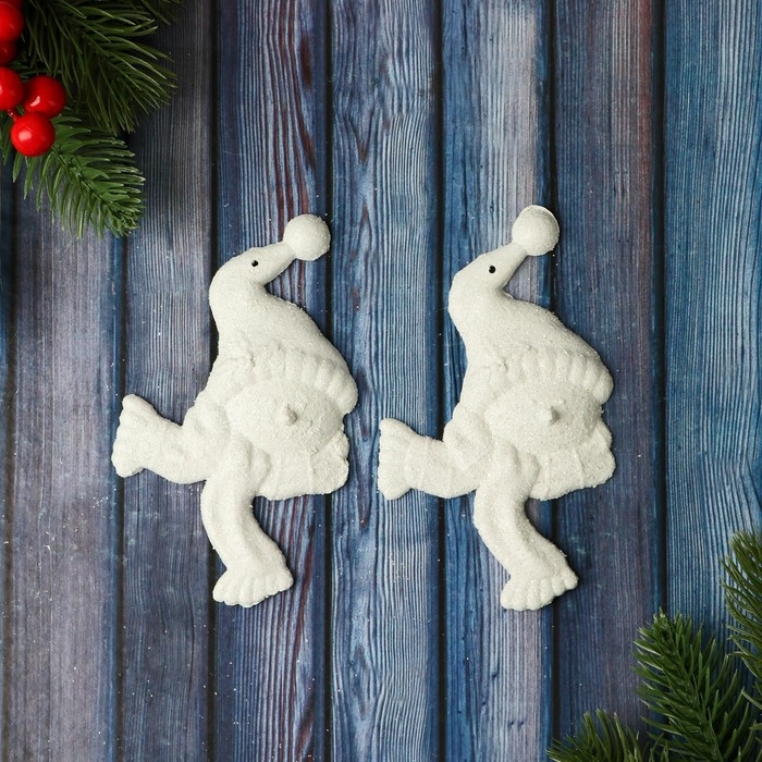 Украшение ёлочное Украшение ёлочное "Гномик люкс" (набор 2 шт) 7х13 см, белый