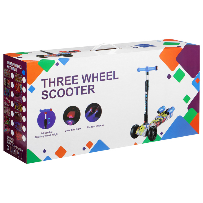 Самокат складной, колёса световые PU 130/50 мм, ABEC 7, цвет чёрный Самокат складной, колёса световые PU 130/50 мм, ABEC 7, цвет чёрный