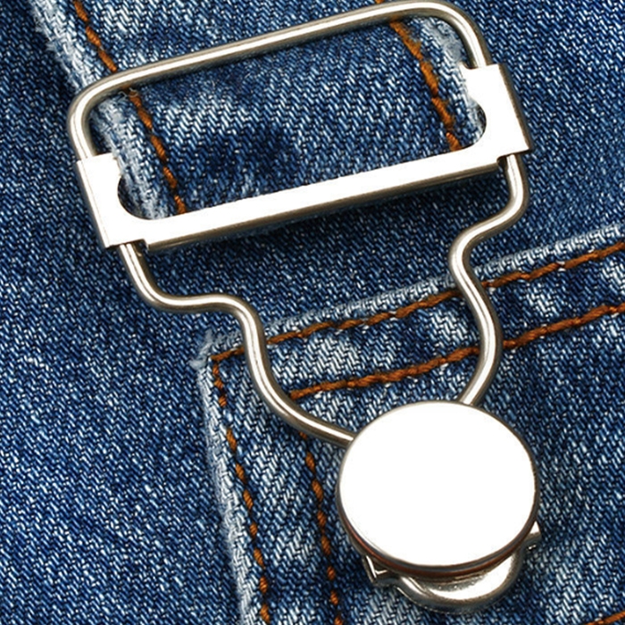 Застёжки для комбинезона, с кнопками, 38 мм, 10 шт, цвет серебряный Застёжки для комбинезона, с кнопками, 38 мм, 10 шт, цвет серебряный