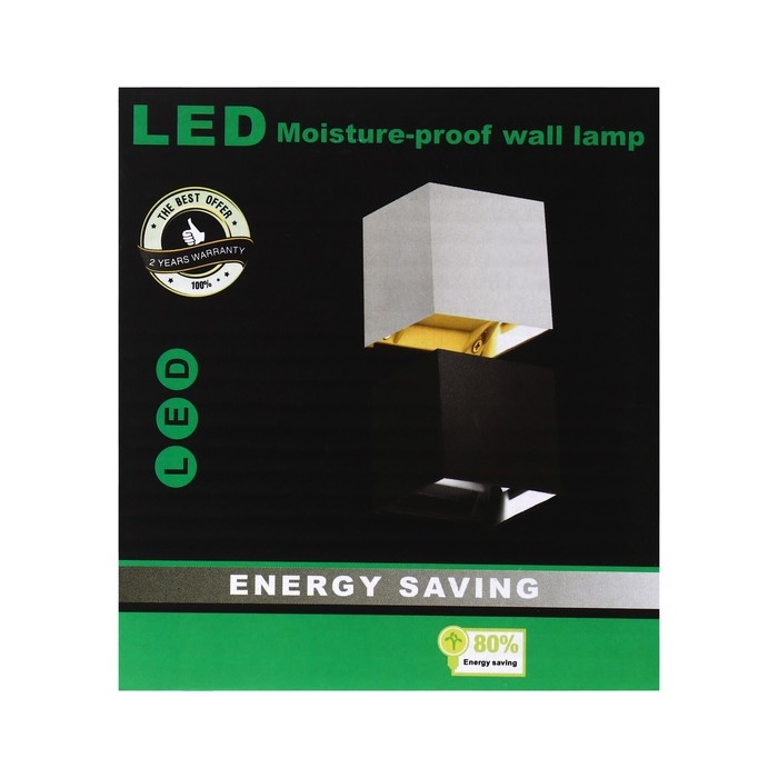 Светильник фасадный «Куб», FSD-063, 6 Вт, 3000К, регулир. луч, IP65, 220 В, пластик, черный 100842 Светильник фасадный «Куб», FSD-063, 6 Вт, 3000К, регулир. луч, IP65, 220 В, пластик, черный 100842