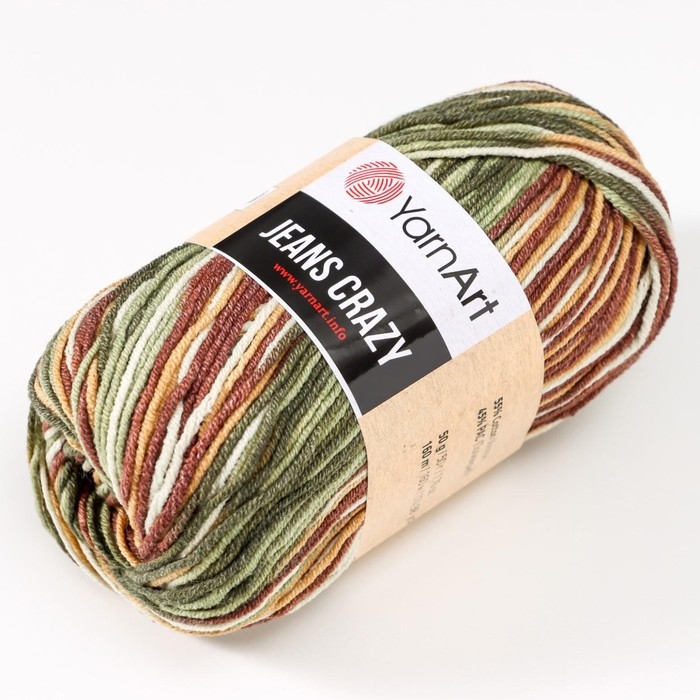 Пряжа "Jeans crazy" 55% хлопок, 45% акрил 160м/50гр (7203  принт)