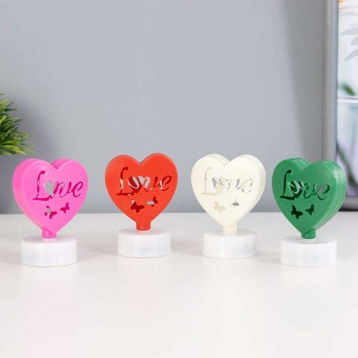 Ночник Ночник "Сердце" LED от батареек CR2032 МИКС 7х5х3,5 см RISALUX