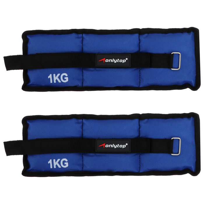 Утяжелители ONLYTOP, 2 шт. х 1 кг, цвет синий Утяжелители ONLYTOP, 2 шт. х 1 кг, цвет синий