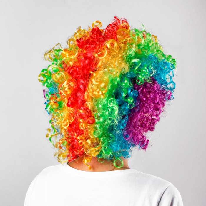 Карнавальный парик «Объём», цветные кудри, 120 г Карнавальный парик «Объём», цветные кудри, 120 г