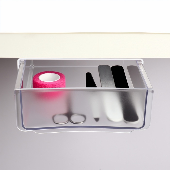 Органайзер для хранения, навесной, 1 секция, с клеевой основой, 20 × 17 × 6 см, цвет белый/прозрачный Органайзер для хранения, навесной, 1 секция, с клеевой основой, 20 × 17 × 6 см, цвет белый/прозрачный