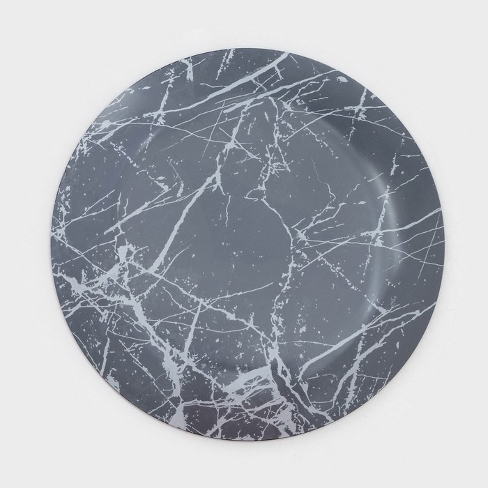 Набор столовый «Мрамор», 7 предметов: тарелка d=30 см - 1 шт, d=21,5 см - 6 шт, цвет чёрный Набор столовый «Мрамор», 7 предметов: тарелка d=30 см - 1 шт, d=21,5 см - 6 шт, цвет чёрный