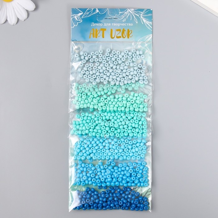 Бисер круглый 6/0  Бисер круглый 6/0 "Цвета океана" 6 цветов х 10 гр 20х8 см