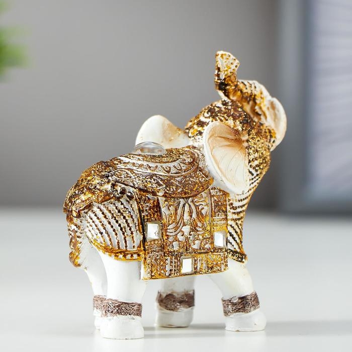 Сувенир полистоун Сувенир полистоун "Белый слон с попоной из арабского ковра" МИКС 7,8х7,5х3,2 см