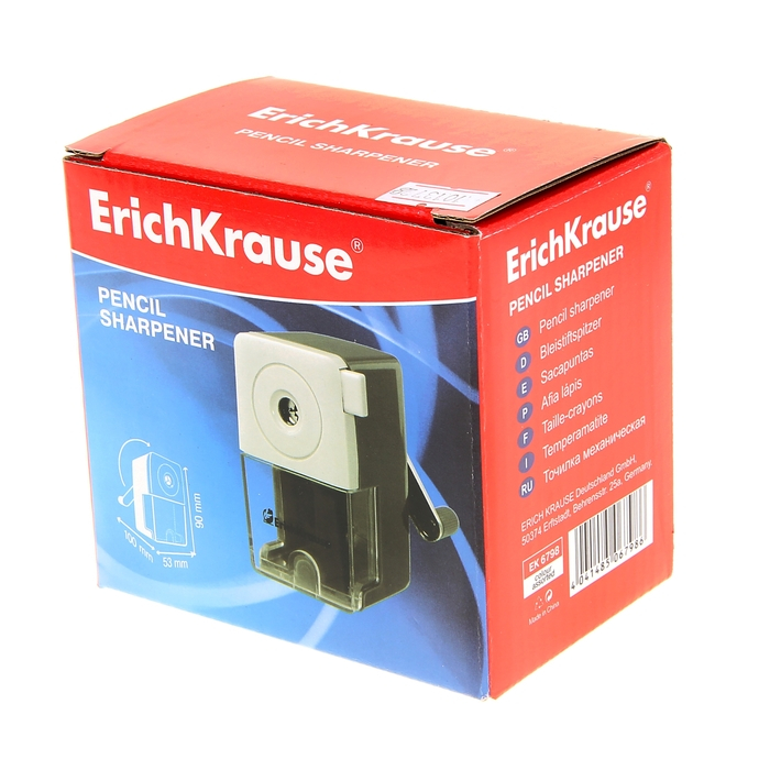 Точилка 1 отверстие ErichKrause, с контейнером и механизмом крепления к столу, отверстие диаметром 8 мм, микс Точилка 1 отверстие ErichKrause, с контейнером и механизмом крепления к столу, отверстие диаметром 8 мм, микс