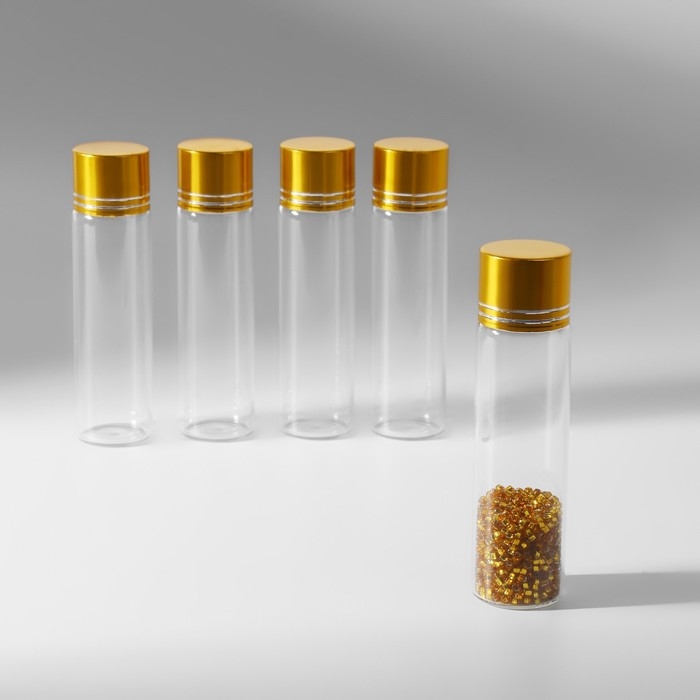 Баночки для хранения бисера, d = 2,2 × 8 см, 5 шт Баночки для хранения бисера, d = 2,2 × 8 см, 5 шт