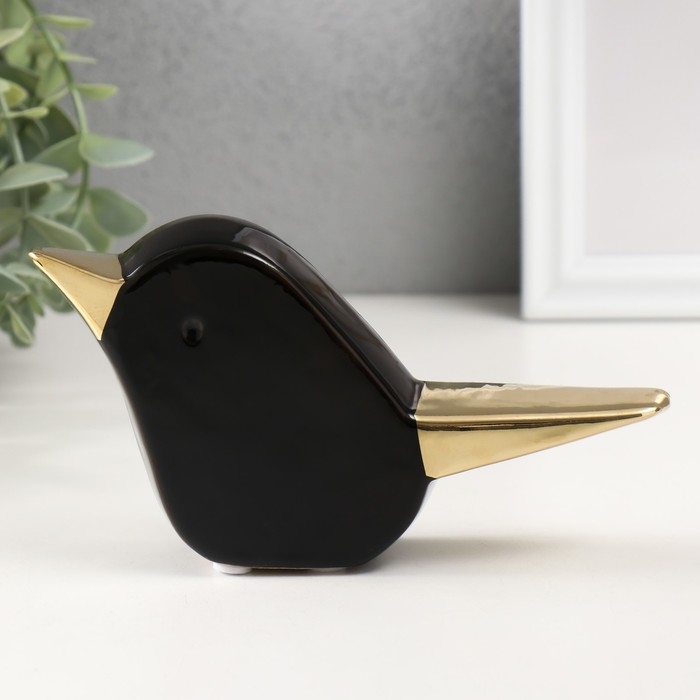 Сувенир керамика Сувенир керамика "Птица" чёрный с золотом 15,5х3,3х9 см