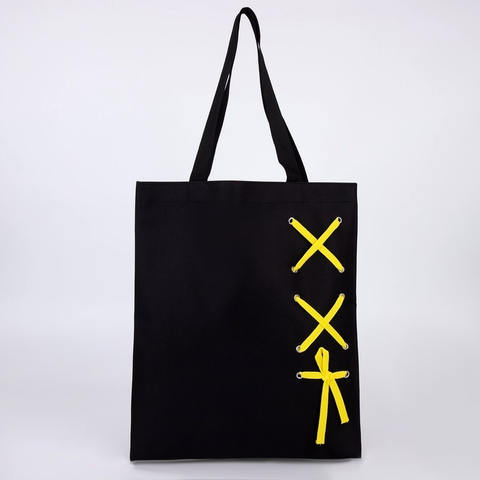 Шопер с лентой, 35 х 1 х 40 см, цвет чёрный Шопер с лентой, 35 х 1 х 40 см, цвет чёрный