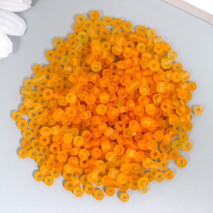 Бисер стекло 6/0  Бисер стекло 6/0 "Матовый полупрозрачный. Шафран" 30 гр