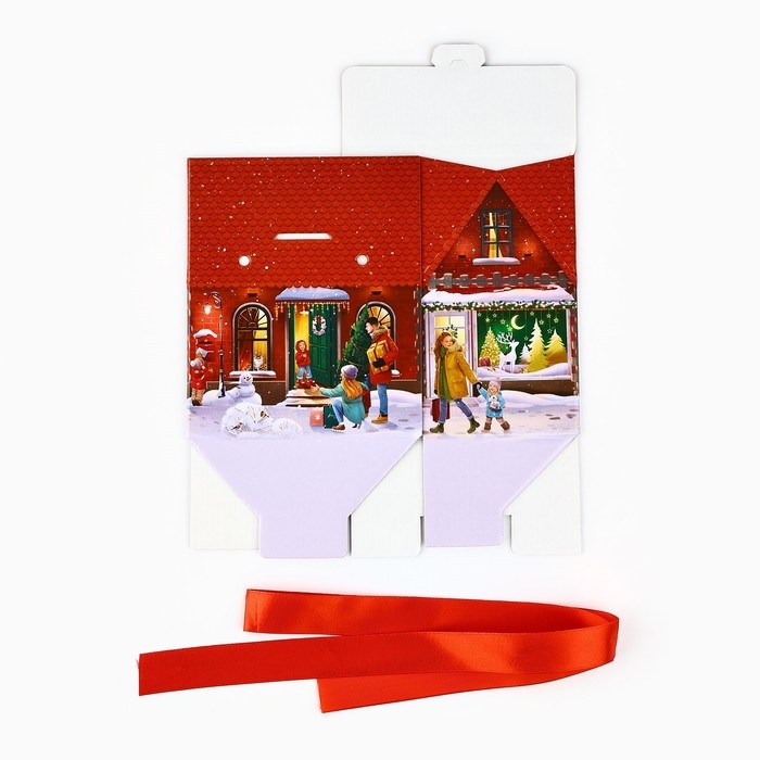 Коробка подарочная новогодняя складная « Городская жизнь », 15 х 18 х 10 см, Новый год Коробка подарочная новогодняя складная « Городская жизнь », 15 х 18 х 10 см, Новый год