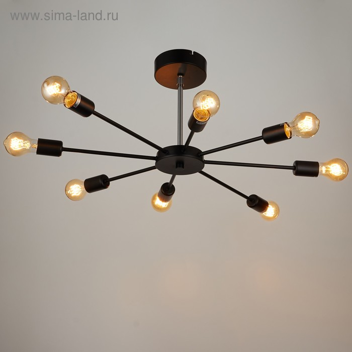 Люстра 80008/8 8х40Вт Е27 черный 90х73х28см