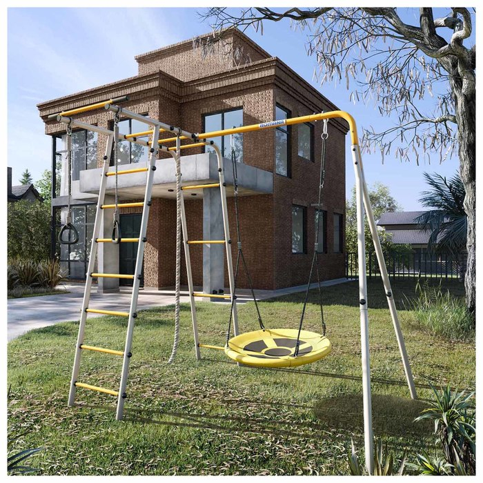 Детский спортивный комплекс уличный «Лесная поляна 3», качели гнездо Детский спортивный комплекс уличный «Лесная поляна 3», качели гнездо