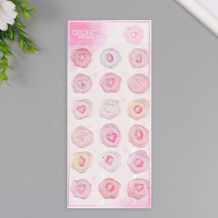 Наклейки для творчества пластик Наклейки для творчества пластик "Розовые богатства" 9,3х20,4 см