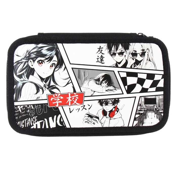 Пенал 2 секции, 125 х 205 х 40 мм, Calligrata 30П26/2  Пенал 2 секции, 125 х 205 х 40 мм, Calligrata 30П26/2 "Аниме", ламинированный картон