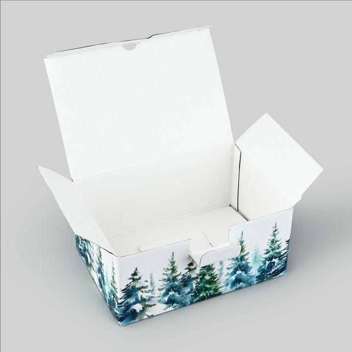 Коробка подарочная новогодняя складная «Новогодняя акварель», 22 х 15 х 10 см, Новый год Коробка подарочная новогодняя складная «Новогодняя акварель», 22 х 15 х 10 см, Новый год