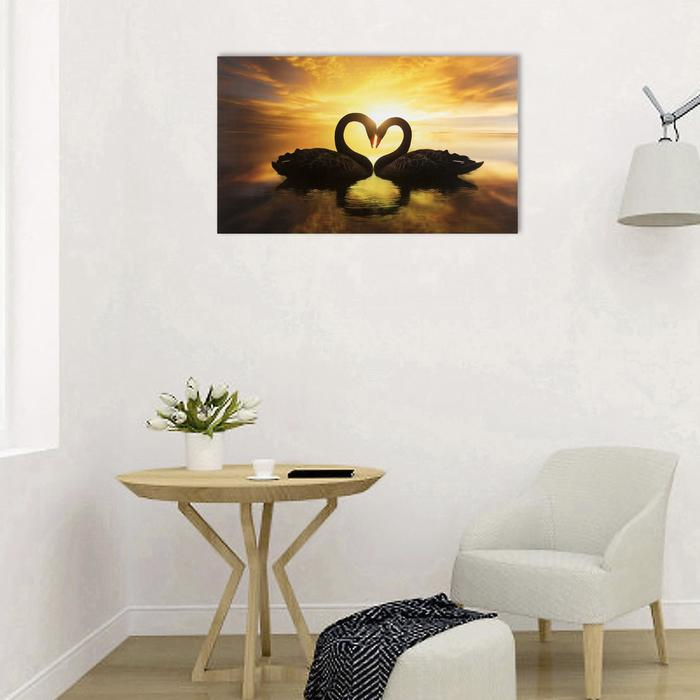 Картина на холсте Картина на холсте "Любовь и лебеди" 60*100 см