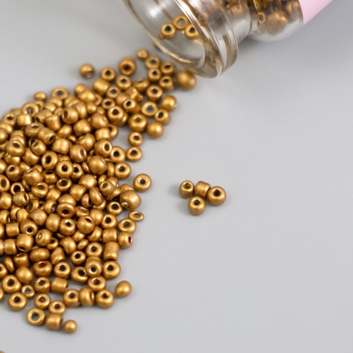 Бисер круглый 12/0 в бутылочке  Бисер круглый 12/0 в бутылочке "Золото" 2х20 гр набор 2 шт