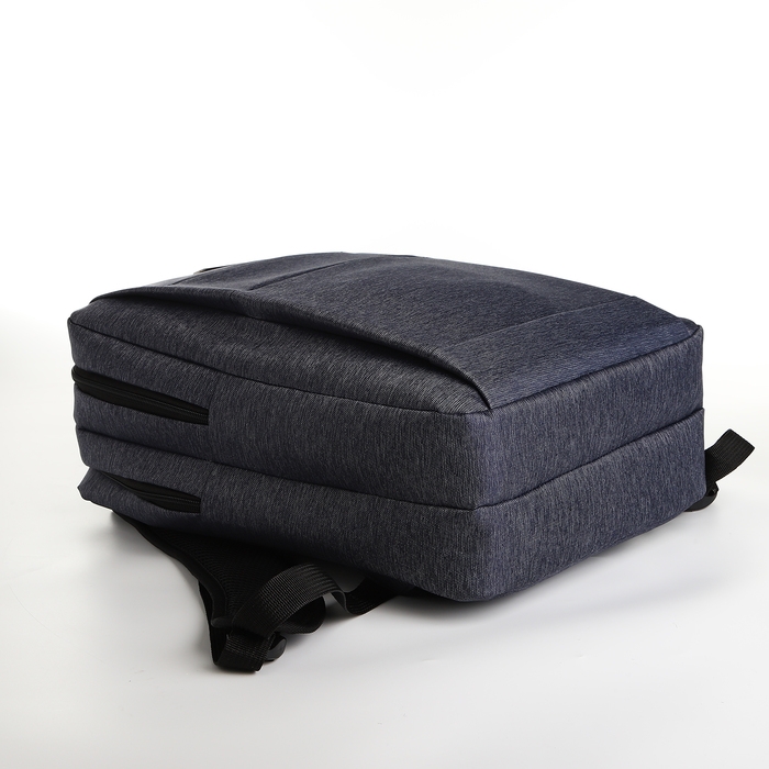 Рюкзак городской на молнии, 2 кармана, с USB, цвет синий Рюкзак городской на молнии, 2 кармана, с USB, цвет синий