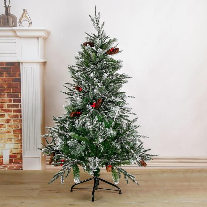 Ёлка Ёлка "Виктория с калиной и шишками" 150 см d нижнего яруса 92 см 508 веток