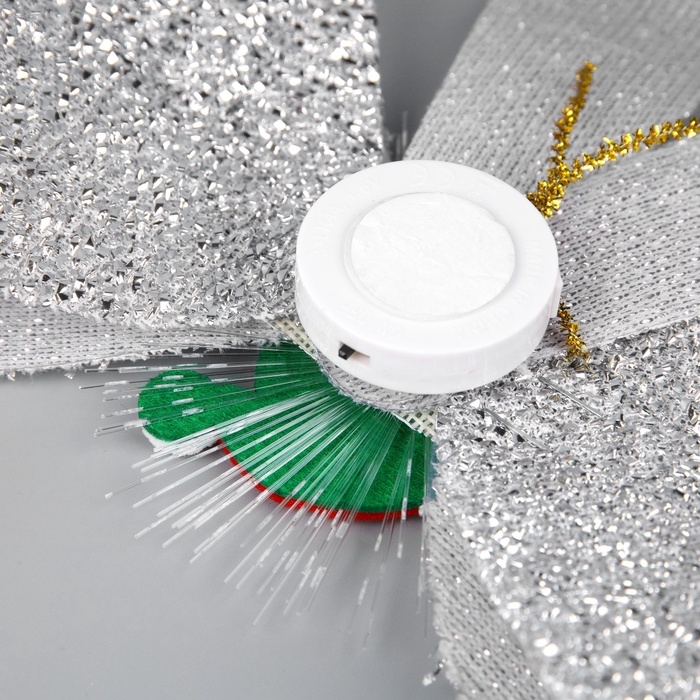 Световой бант  Световой бант "Снеговик бантик" 24x32 см, 1 LED, батарейки LR44x2 (в комплекте), мерцание, свечение мульти