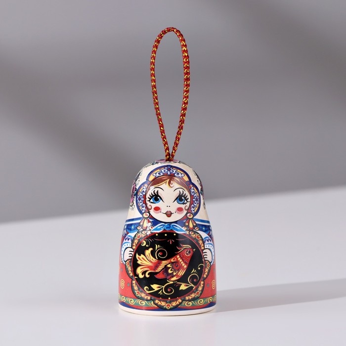 Колокольчик матрешка , хохлома, 5,5 см Колокольчик матрешка , хохлома, 5,5 см