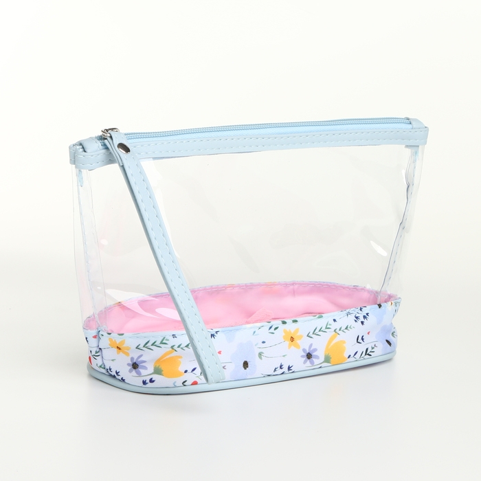 Набор косметичек 2 в 1 на молнии, цвет голубой Набор косметичек 2 в 1 на молнии, цвет голубой