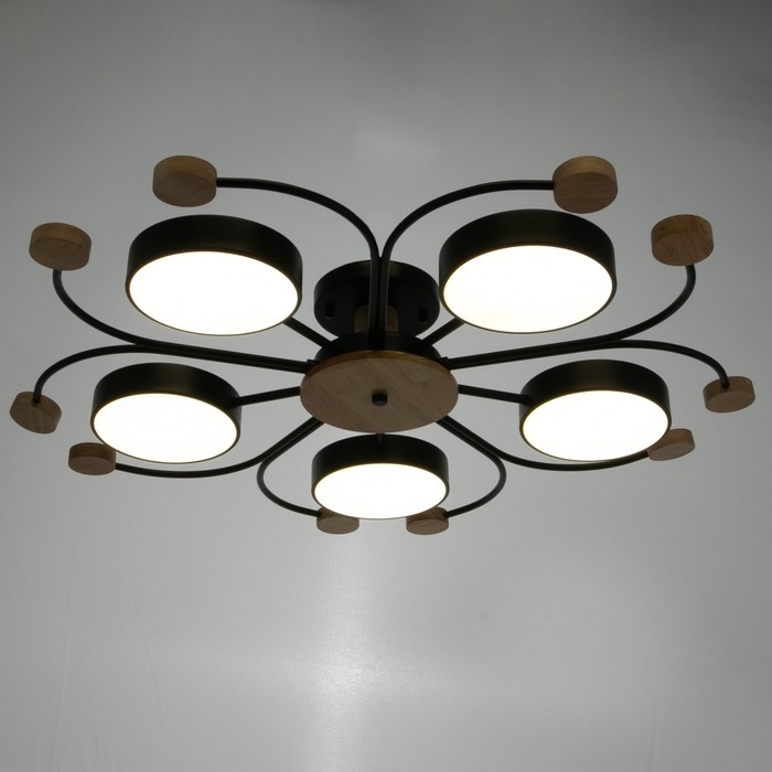 Люстра 1314/5BK LED 120Вт 3000-6000К черный 90х90х15 см BayerLux