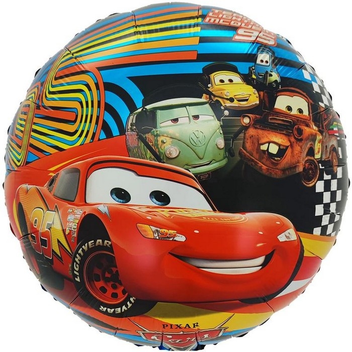 Шар фольгированный 18 Шар фольгированный 18" «Гоночные машинки», круг