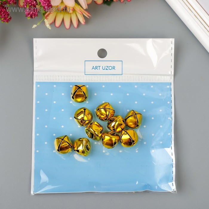 Набор декора для творчества Набор декора для творчества "Колокольчики золотые" d=1,3 см набор 10 шт