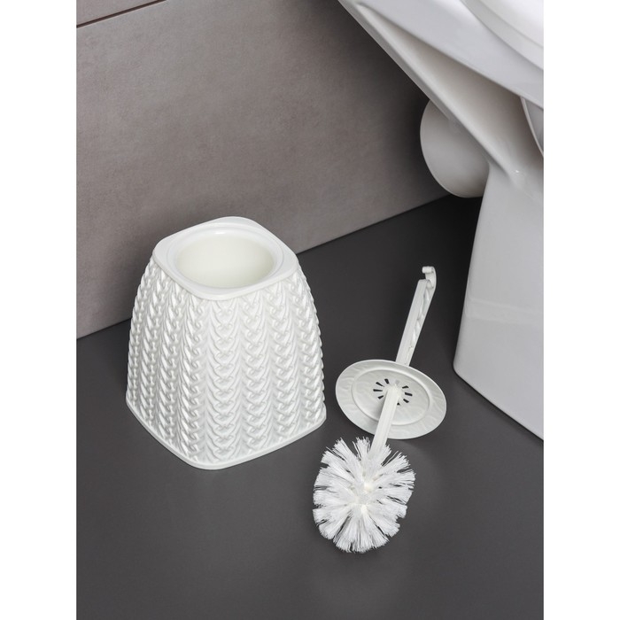 Комплект для туалета Melange, d=14 см, h=42 см, цвет молочный туман Комплект для туалета Melange, d=14 см, h=42 см, цвет молочный туман